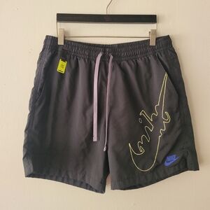 Nike Mens Festival Flow Shorts‎ Medium Black Outdoor Running Basketball Logo